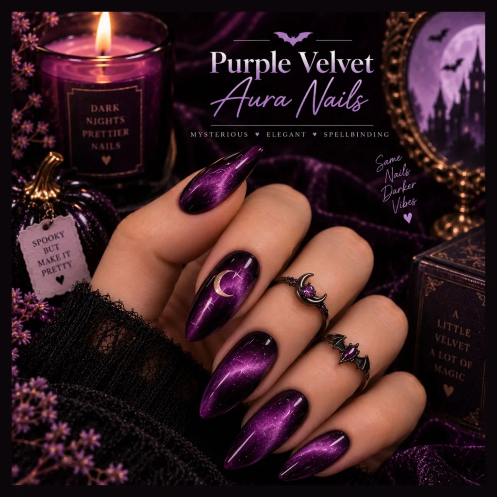 Purple Velvet Aura Nails