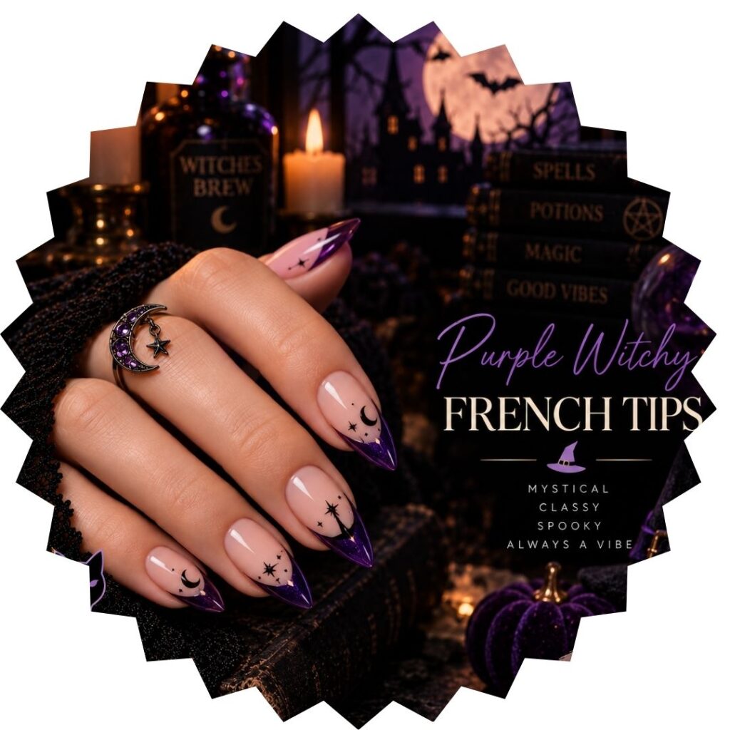 Purple Witchy French Tips