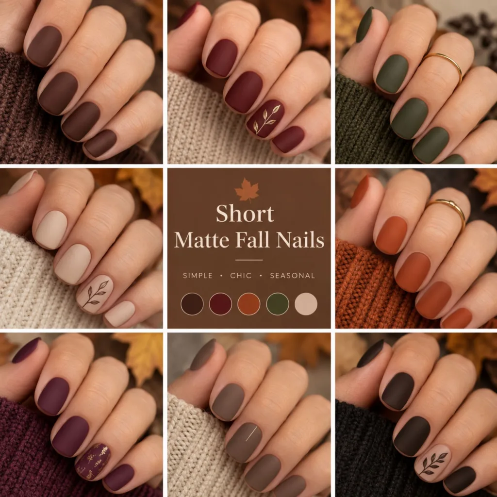 Short Matte Fall Nails