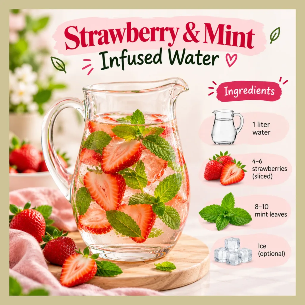 Strawberry & Mint Infused Water