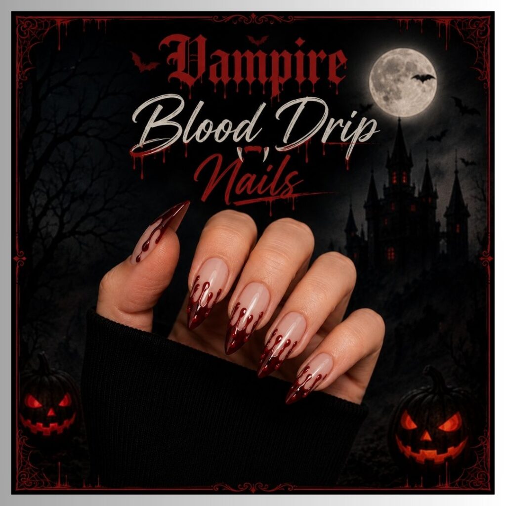 Vampire Blood Drip Nails