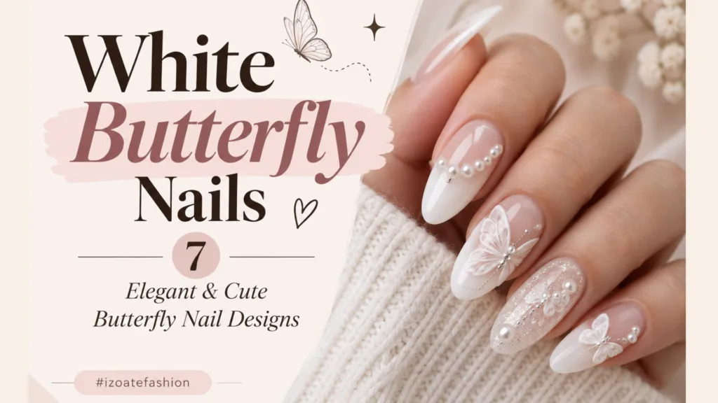 White Butterfly Nails