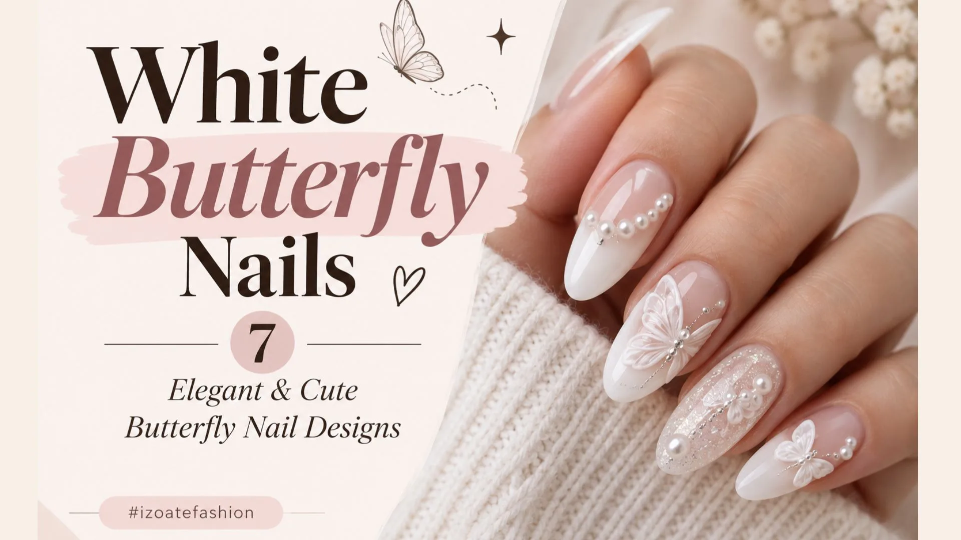 White Butterfly Nails
