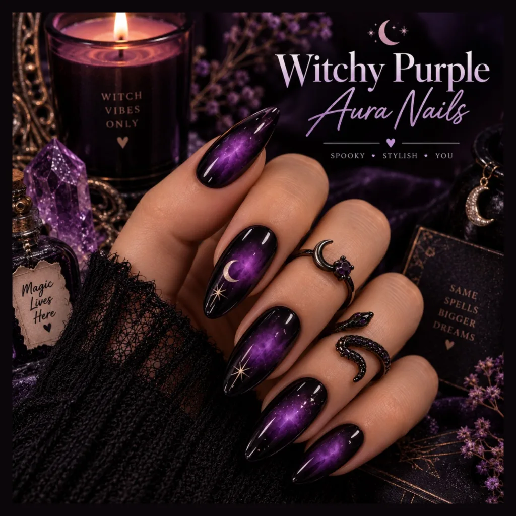 Witchy Purple Aura Nails