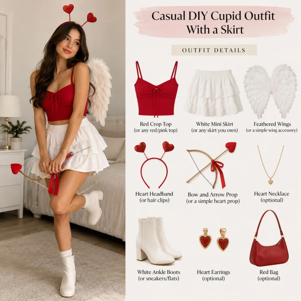 Casual DIY Cupid Outfit With a Skirt