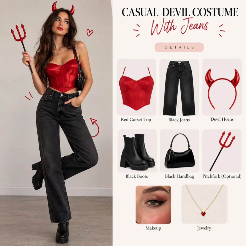 Casual Devil Costume With Jeans