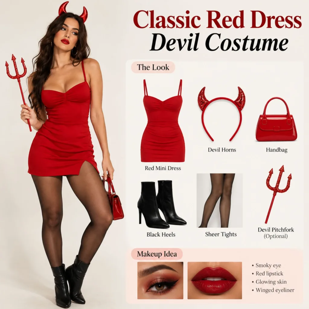 Classic Red Dress Devil Costume