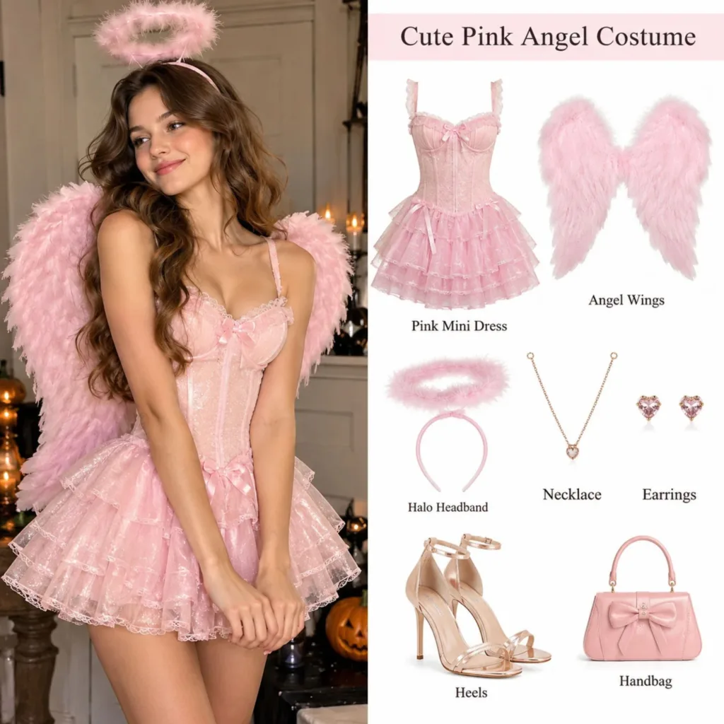 Cute Pink Angel Costume