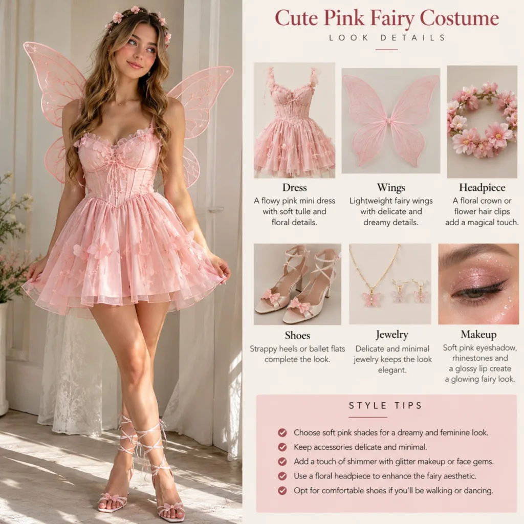 Cute Pink Fairy Costume