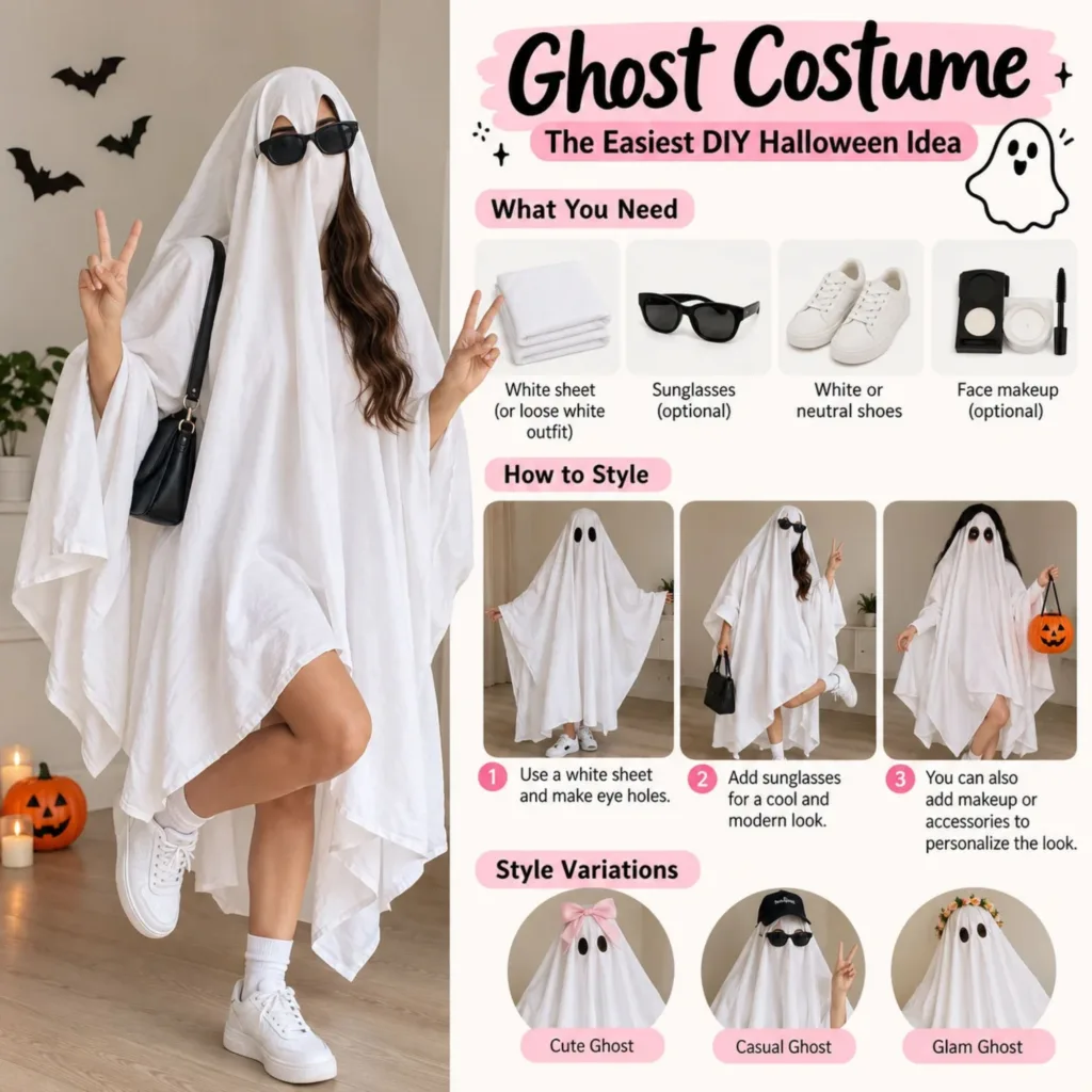 Ghost Costume_ The Easiest DIY Halloween Idea