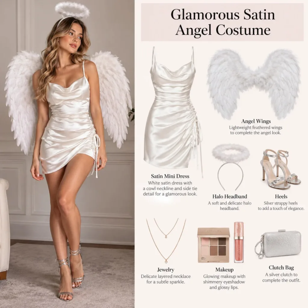 Glamorous Satin Angel Costume