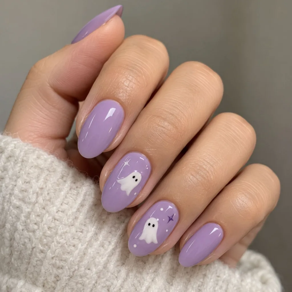 Lavender Ghost Nails