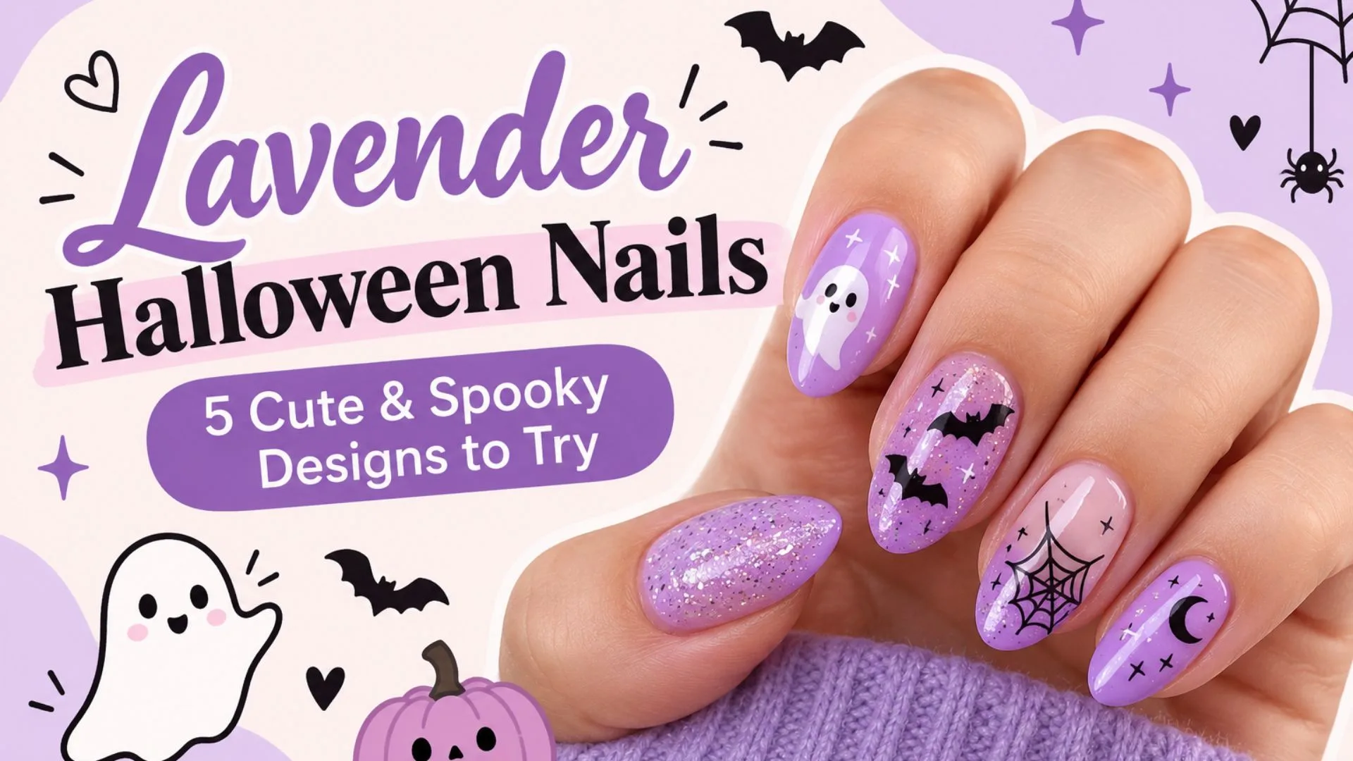 Lavender Halloween Nails 5 Cute & Spooky Designs to Try