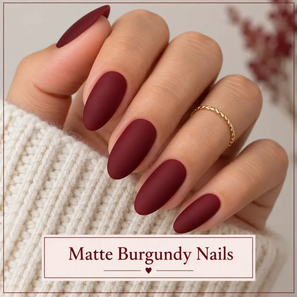 Matte Burgundy Nail