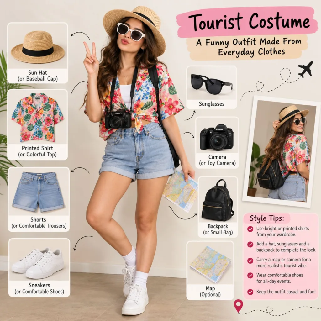 Tourist Costume_ A Funny Outfit Made From Everyday Clothes