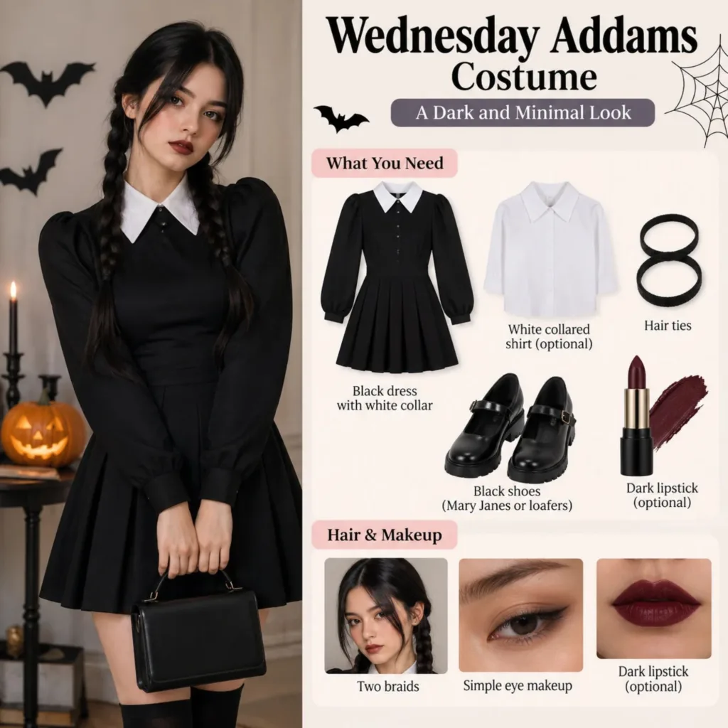 Wednesday Addams Costume_ A Dark and Minimal Look